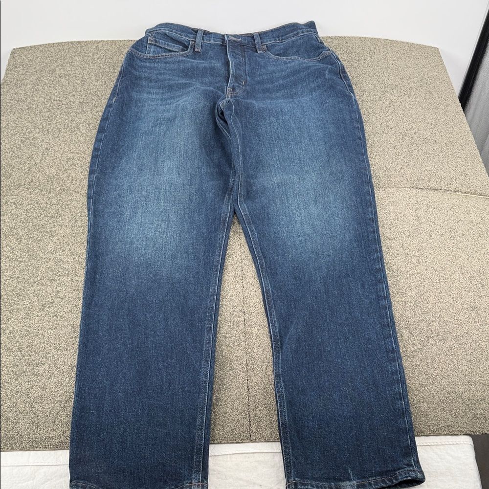 Old Navy Jeans Wm 12 Tall Extra High Rise Curvy Ski Hi Straight Dark Wash Slim - Picture 2 of 13